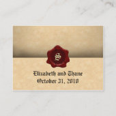 ワックスシフェイクール及び羊皮紙ヴィンテージゴシック プレイスカード (裏面)