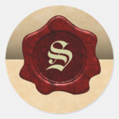 ワックスシフェイクール及び羊皮紙ヴィンテージゴシック ラウンドシール (正面)