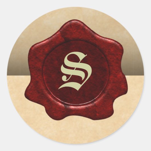 ワックスシフェイクール及び羊皮紙ヴィンテージゴシック ラウンドシール (正面)