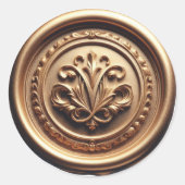 ワックスシフェイクール深い印影金ゴールド ラウンドシール (正面)