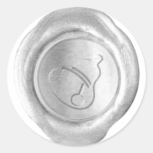 ワックスシフェイクール – シルバー – クリスマスベル ラウンドシール (正面)