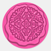 ワックスシフェイクール、ホットピンク ラウンドシール (正面)