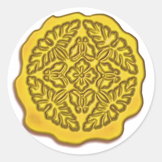 ワックスシフェイクール、黄色 ラウンドシール (正面)