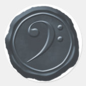 ワックスシールシルバーブルートレブルクレフ、 音符記号音楽シンボル ラウンドシール (正面)