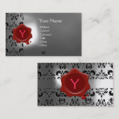 ワックスシールダマスクモノグラムホワイト 名刺 (正面/裏面)