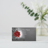 ワックスシールダマスクモノグラムホワイト 名刺 (スタンド正面)