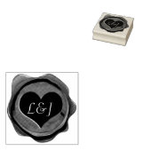 ワックスシールハート+モノグラム ラバースタンプ (押印)