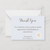 ワックスシールベビーブルー悔やみや弔慰サンキューカード ノートカード (正面)