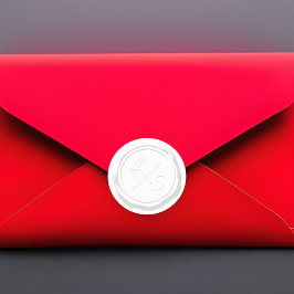 ワックスシールホワイトダブルイニシャル モノグラムの ラウンドシール