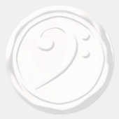 ワックスシールホワイトトレブルクレフ、 音符記号記号 ラウンドシール (正面)