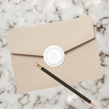 ワックスシールホワイトモノグラムBイニシャル