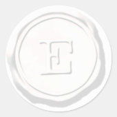 ワックスシールホワイトモノグラムEイニシャル ラウンドシール (正面)