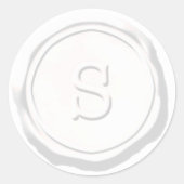 ワックスシールホワイトモノグラムSイニシャル ラウンドシール (正面)