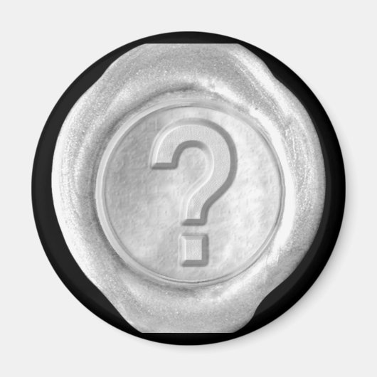 ワックスシールモノグラム磁石 – 銀 – はっきりしたスタイル- マグネット (正面)