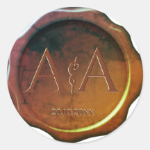 ワックスシールモノグラム結婚のシール