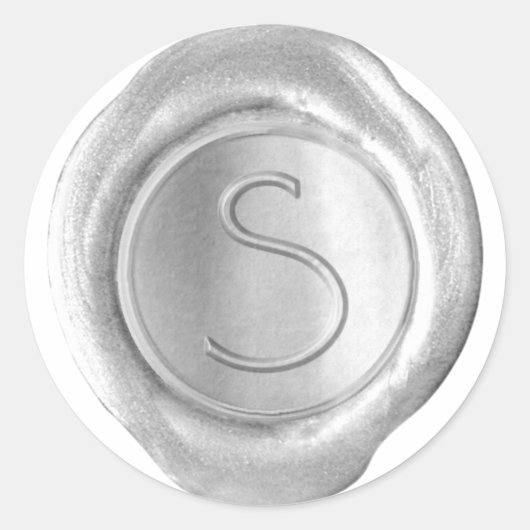 ワックスシールモノグラム – シルバー – ModernSlim S - ラウンドシール (正面)