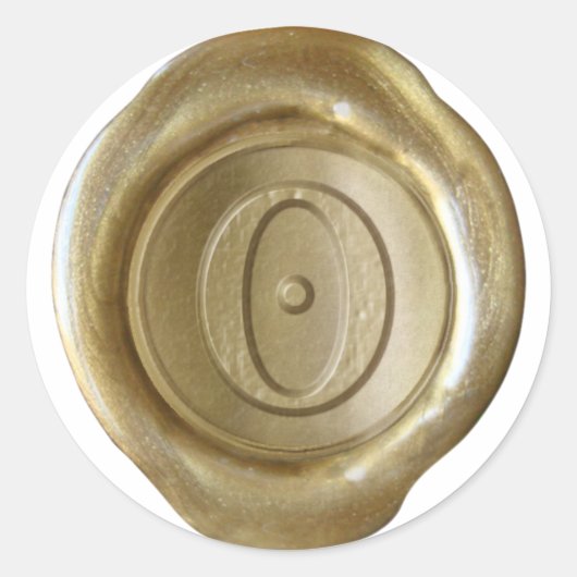 ワックスシールモノグラム – 金ゴールドビクトリアン- O - ラウンドシール (正面)