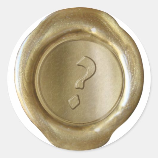 ワックスシールモノグラム – 金ゴールド芸術的- ?- ラウンドシール (正面)