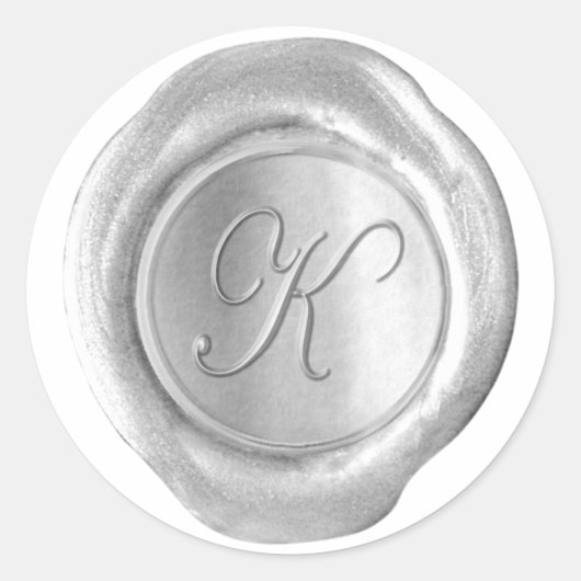 ワックスシールモノグラム – Juah Silver - K - ラウンドシール (正面)