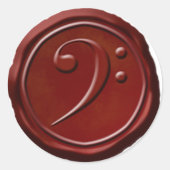 ワックスシールレッドトレブルクレフ、 音符記号音楽シンボル ラウンドシール (正面)