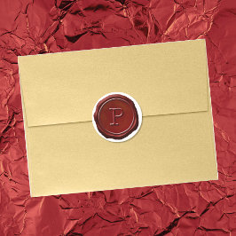 ワックスシールレッドモノグラムPイニシャル ラウンドシール