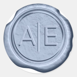 ワックスシール結婚ズアクセントイニシャルカデットブルーID515 ラウンドシール