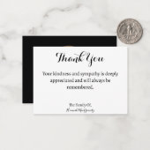 ワックスシール金ゴールド花悔やみや弔慰サンキューカード ノートカード (正面/裏面インサイチュ)