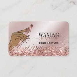 ワックスバラ金ゴールド女性ハンドワックス技術者ビジネス 名刺