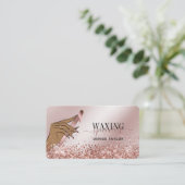 ワックスバラ金ゴールド女性ハンドワックス技術者ビジネス 名刺 (スタンド正面)