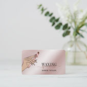 ワックスバラ金ゴールド女性ハンドワックス技術者ビジネス 名刺 (スタンド正面)