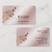ワックスバラ金ゴールド女性ハンドワックス技術者ビジネス 名刺 (正面/裏面)