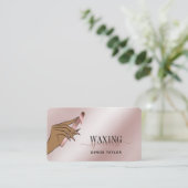 ワックスバラ金ゴールド女性ハンドワックス技術者ビジネス 名刺 (スタンド正面)