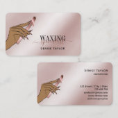 ワックスバラ金ゴールド女性ハンドワックス技術者ビジネス 名刺 (正面/裏面)