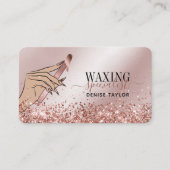 ワックスバラ金ゴールド女性ハンドワックス技術者 名刺 (正面)