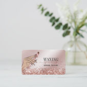 ワックスバラ金ゴールド女性ハンドワックス技術者 名刺 (スタンド正面)