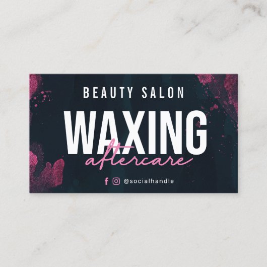 ワックスパープルピンクアフターケアカード 名刺 (正面)