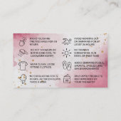 ワックスパープルピンクアフターケアカード 名刺 (裏面)