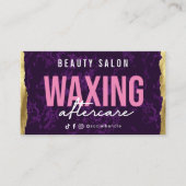 ワックスパープル金ゴールドアフターケアカード 名刺 (正面)