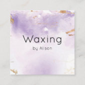 ワックスパープル金ゴールド水彩 スクエア名刺 (正面)