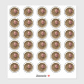 ワックスフェイクスタンプ封筒用シール金ゴールドピンクローズフラワー シール (シート)