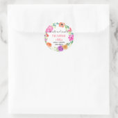 ワックスメルト製品ラベルフェミニン水彩フローラ ラウンドシール (バッグ)