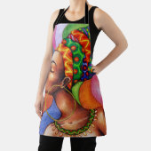 ワックス布付きアフリカ伝統的人女性 エプロン (インサイチュ)