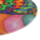 ワックス布付きアフリカ伝統的人女性 カッティングボード (角)