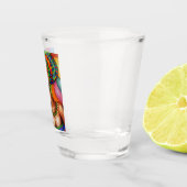 ワックス布付きアフリカ伝統的人女性 ショットグラス (右)