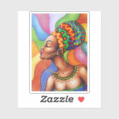 ワックス布付きアフリカ伝統的人女性 シール (シート)