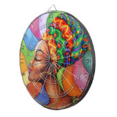 ワックス布付きアフリカ伝統的人女性 ダーツボード (正面右)