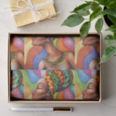 ワックス布付きアフリカ伝統的人女性 薄葉紙 (ギフト)