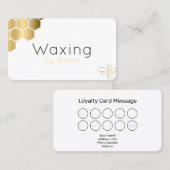 ワックス技術者/エステティシャン金ゴールドロイヤリティ 名刺 (正面/裏面)