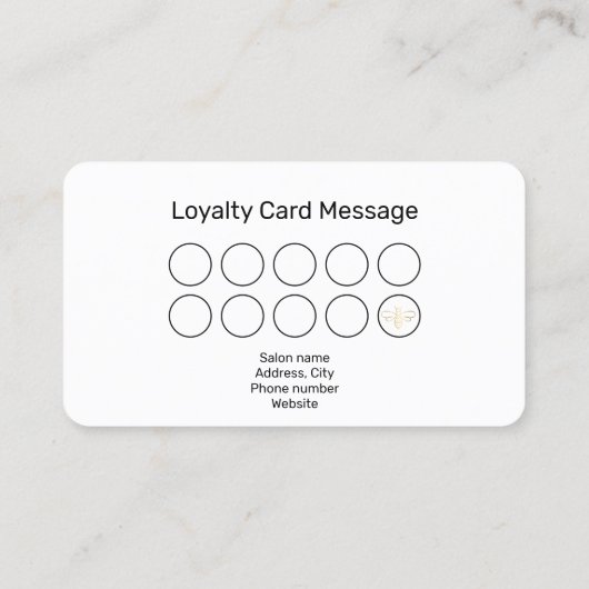 ワックス技術者/エステティシャン金ゴールドロイヤリティ 名刺 (裏面)