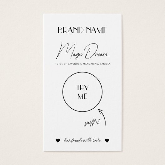 ワックス溶融物、ろうそく香りカード、ろうそくサンプルインサート (正面)